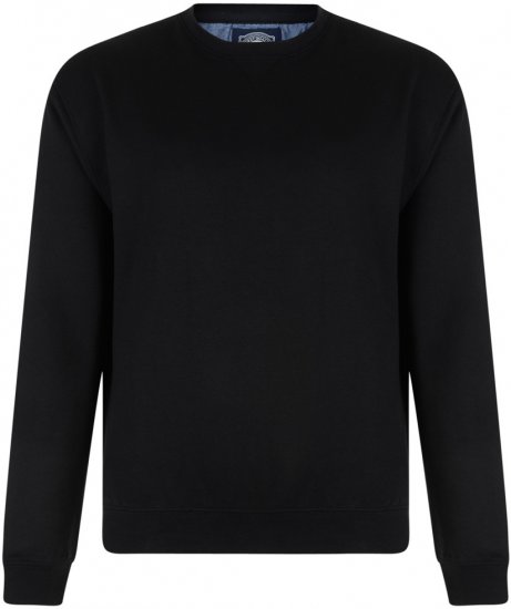 Kam Jeans Sweatshirt Black - Pulovere & hanorace - Pulovere & Hanorace Bărbați Mărimi Mari
