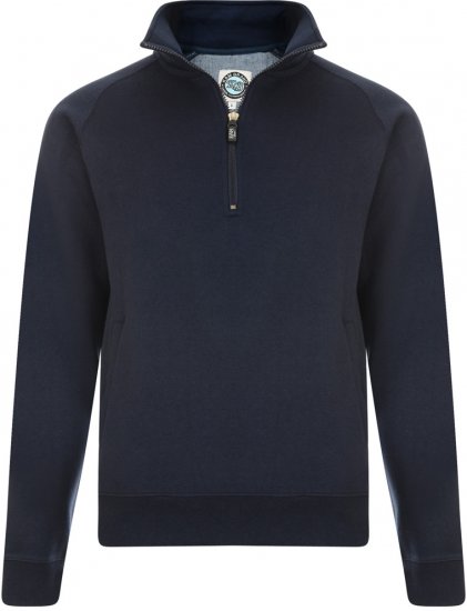 Kam Jeans Half-Zip Sweatshirt Navy - Pulovere & hanorace - Pulovere & Hanorace Bărbați Mărimi Mari