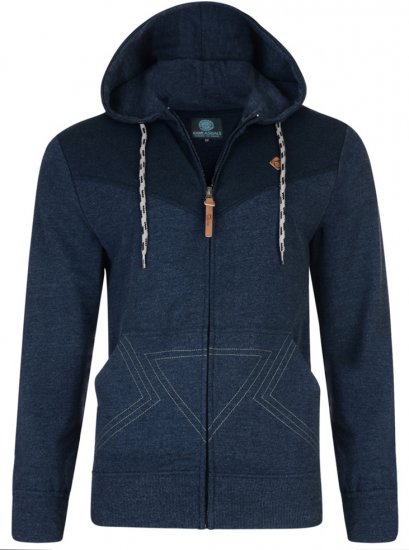 Kam Jeans Panel Print Hoody Navy - Pulovere & hanorace - Pulovere & Hanorace Bărbați Mărimi Mari