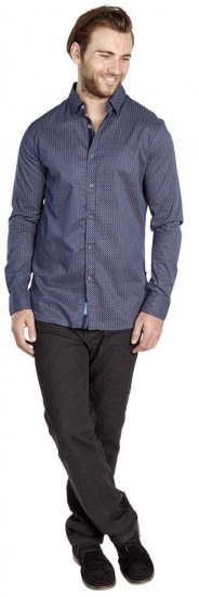 D555 MARVIN Small Circle Print Long Sleeve Shirt - Cămăși - Cămăși Bărbați Mărimi Mari