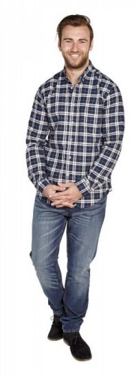 D555 Carter Check Shirt Navy-Green - Cămăși - Cămăși Bărbați Mărimi Mari