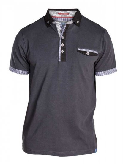 D555 Roland Short Sleeve Polo Shirt Black - Cămăși - Cămăși Bărbați Mărimi Mari