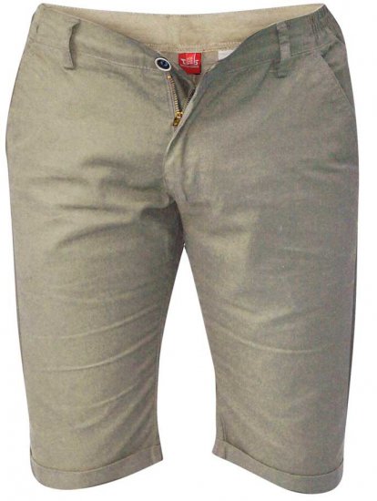D555 PANAMA Chino Short With Side Elasticated Waist Khaki - Pantaloni scurți - Pantaloni Scurți Mărimi mari Bărbați 