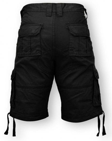D555 Jarrod Cargo Short Black - Pantaloni scurți - Pantaloni Scurți Mărimi mari Bărbați 