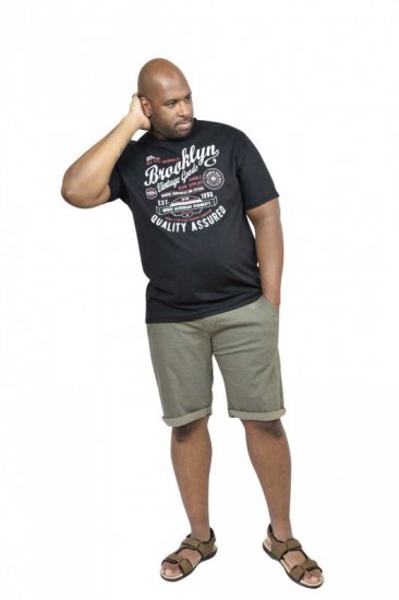 D555 NEAL Brooklyn Crew Neck T-Shirt Black - Tricouri - Tricouri Bărbați Mărimi Mari