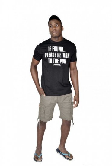 D555 SIMON 'Return To The Pub' Crew Neck T-Shirt Black - Tricouri - Tricouri Bărbați Mărimi Mari