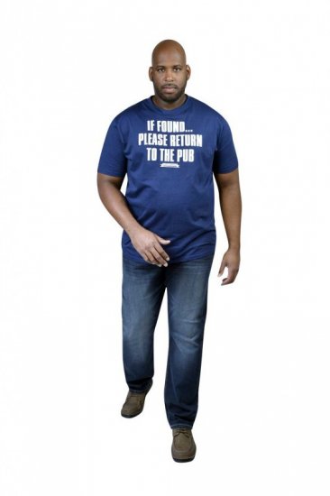 D555 SIMON 'Return To The Pub' T-Shirt Navy - Tricouri - Tricouri Bărbați Mărimi Mari