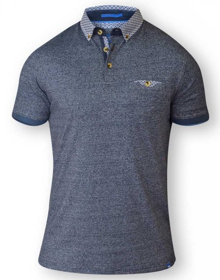 D555 DIEGO Short Sleeve Twist Polo Navy - Tricouri polo - Tricouri Polo Bărbați Mărimi Mari