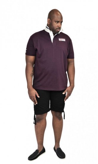 D555 NASH Short Sleeve Rugby Shirt Burgundy - Tricouri polo - Tricouri Polo Bărbați Mărimi Mari