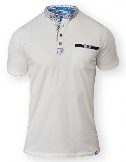D555 HAYDEN Short Sleeve Polo White - Tricouri polo - Tricouri Polo Bărbați Mărimi Mari