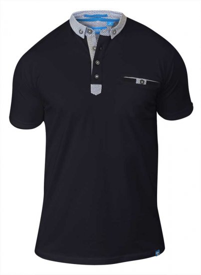 D555 HAYDEN Short Sleeve Polo Black - Tricouri polo - Tricouri Polo Bărbați Mărimi Mari
