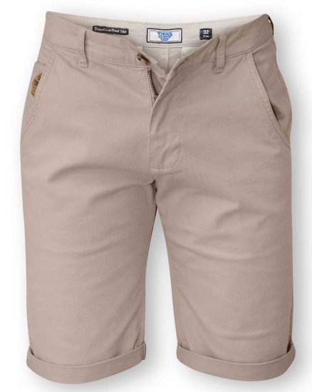 D555 COLTEN Stretch Cotton Chino Short Beige - Pantaloni scurți - Pantaloni Scurți Mărimi mari Bărbați 