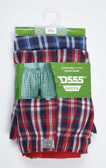D555 PLAID Boxer Shorts Pack of Two - Lenjerie intimă & costum baie - Lenjerie Intimă Bărbați Mărimi Mari