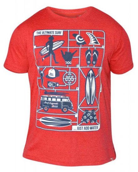 D555 JARON Ultimate Surf T-Shirt Red - Tricouri - Tricouri Bărbați Mărimi Mari