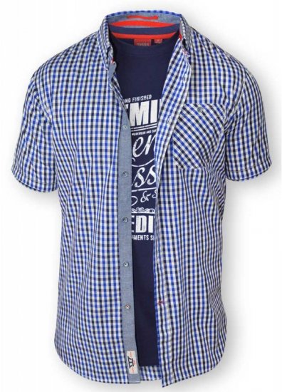 D555 JAIDEN Short Sleeve Shirt & T-shirt Combo - Cămăși - Cămăși Bărbați Mărimi Mari