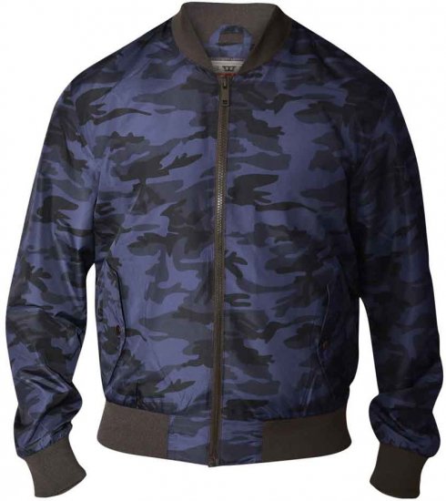 D555 CAMO Lined Camouflage Bomber Jacket Navy - Geci - Geci Bărbați Mărimi Mari
