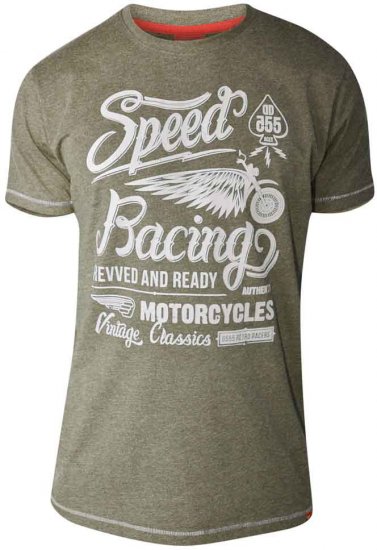 D555 CORTEZ Speed Racing T-Shirt Khaki - Tricouri - Tricouri Bărbați Mărimi Mari