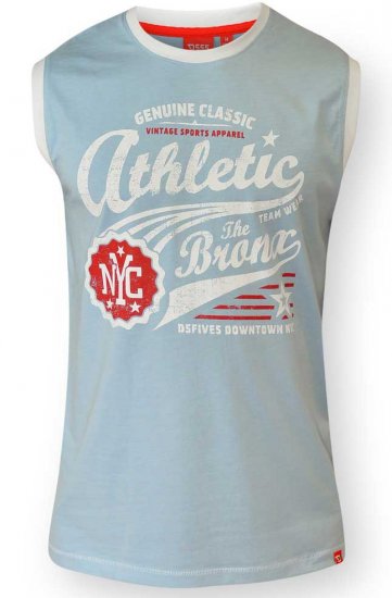 D555 JOVAN Athletic Sleeveless T-shirt Blue - Tricouri - Tricouri Bărbați Mărimi Mari