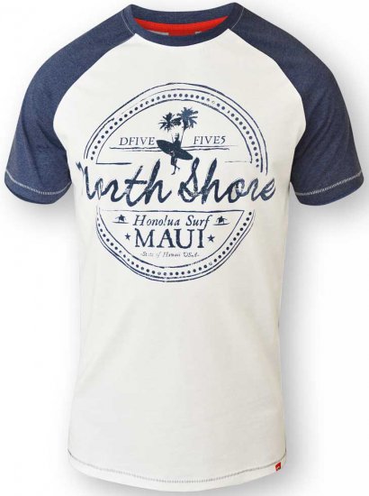 D555 JAYSON Raglan T-Shirt White - Tricouri - Tricouri Bărbați Mărimi Mari
