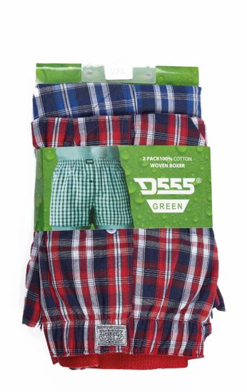 D555 PLAID Boxer Shorts Pack of Two - Lenjerie intimă & costum baie - Lenjerie Intimă Bărbați Mărimi Mari