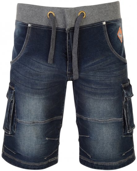 Kam Jeans Dito Denim Shorts Dark Used - Pantaloni scurți - Pantaloni Scurți Mărimi mari Bărbați 