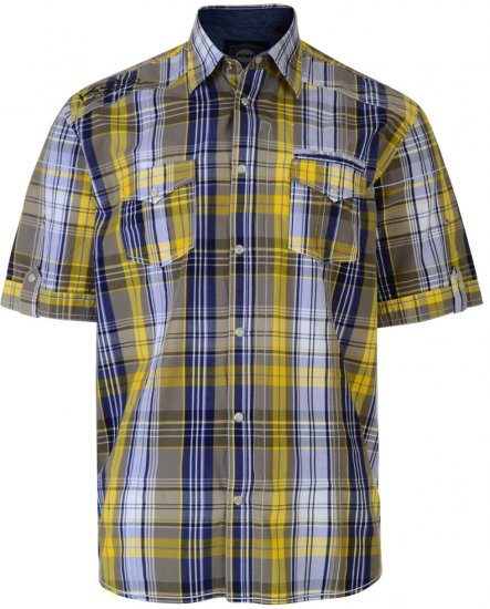 Kam Jeans Short Sleeve Check Shirt Berry - Cămăși - Cămăși Bărbați Mărimi Mari