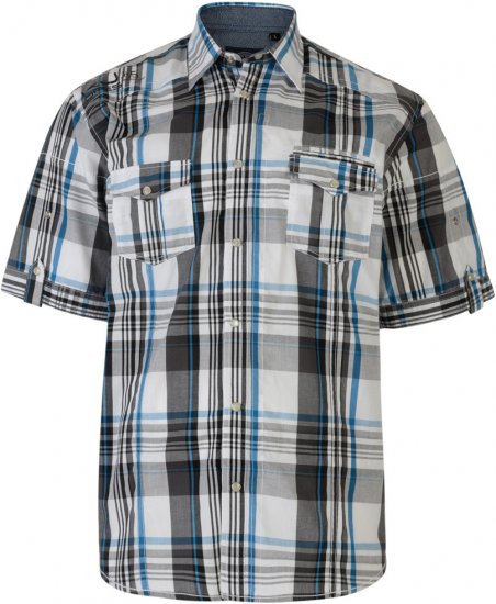 Kam Jeans Short Sleeve Check Shirt Sand - Cămăși - Cămăși Bărbați Mărimi Mari