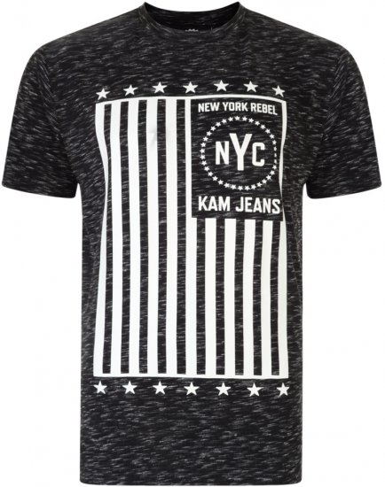 Kam Jeans NY Rebel Tee -Black Edition - Tricouri - Tricouri Bărbați Mărimi Mari