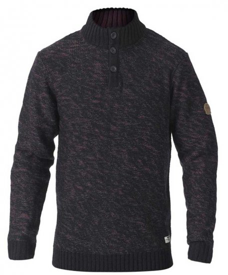 D555 MARSDEN Neck Sweater Black/Red - Pulovere & hanorace - Pulovere & Hanorace Bărbați Mărimi Mari