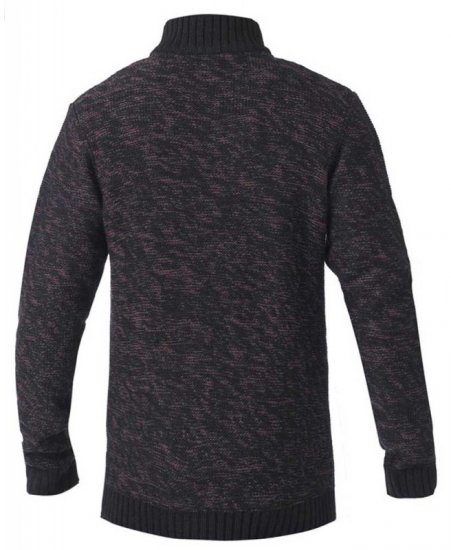 D555 MARSDEN Neck Sweater Black/Red - Pulovere & hanorace - Pulovere & Hanorace Bărbați Mărimi Mari
