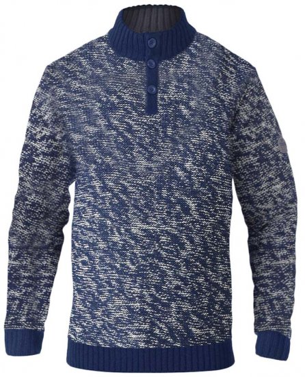 D555 MARSDEN Neck Sweater Navy/Ecru - Pulovere & hanorace - Pulovere & Hanorace Bărbați Mărimi Mari