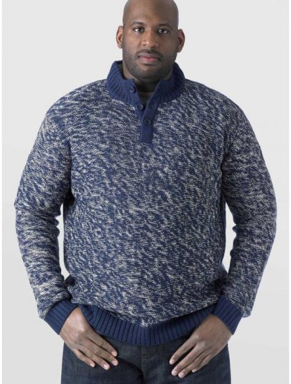 D555 MARSDEN Neck Sweater Navy/Ecru - Pulovere & hanorace - Pulovere & Hanorace Bărbați Mărimi Mari