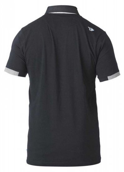 D555 SWANN Short Sleeve Stretch Polo Black - Tricouri polo - Tricouri Polo Bărbați Mărimi Mari