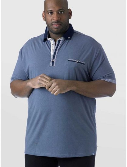 D555 SWANN Short Sleeve Stretch Polo Denim Melange - Tricouri polo - Tricouri Polo Bărbați Mărimi Mari
