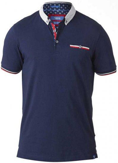 D555 GARFIELD Short Sleeve Stretch Polo Shirt Navy - Tricouri polo - Tricouri Polo Bărbați Mărimi Mari