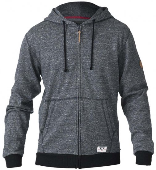 D555 Romney Full Zipper Hoodie Charcoal - Pulovere & hanorace - Pulovere & Hanorace Bărbați Mărimi Mari