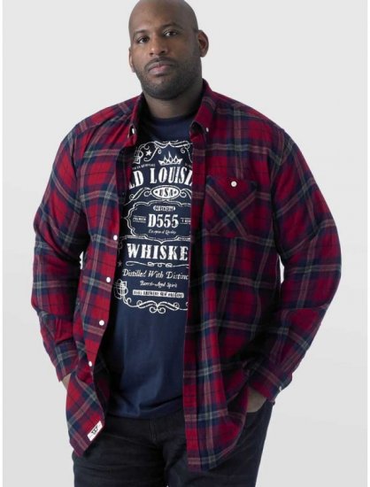 D555 Richard Long Sleeve Shirt & T-shirt Combo - Cămăși - Cămăși Bărbați Mărimi Mari
