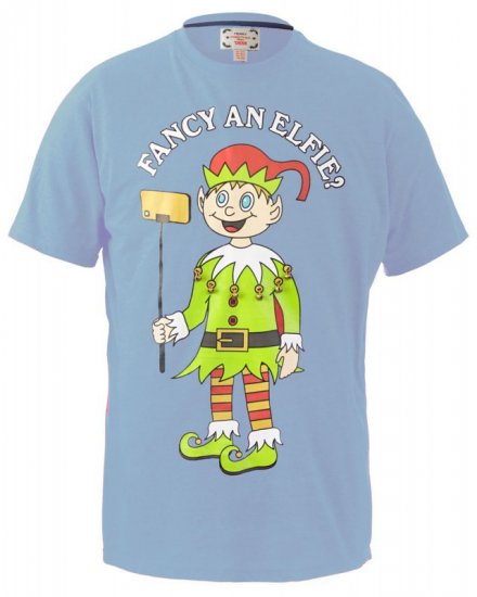 D555 Fancy an Elfie T-shirt Blue - Tricouri - Tricouri Bărbați Mărimi Mari