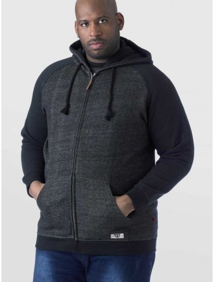 D555 Cristiano Hoodie Grey/Black - Pulovere & hanorace - Pulovere & Hanorace Bărbați Mărimi Mari