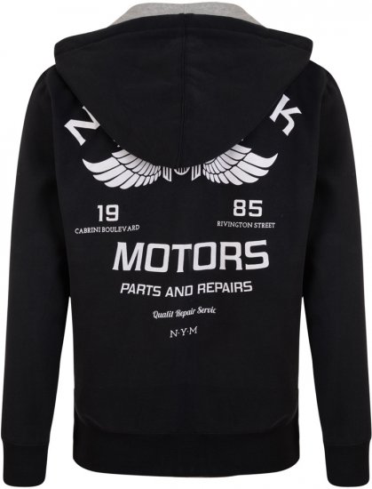 Kam Jeans 773 New York Motors Hoodie Black - Pulovere & hanorace - Pulovere & Hanorace Bărbați Mărimi Mari