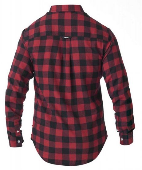 D555 Lawton LS Flannel Shirt Red - Cămăși - Cămăși Bărbați Mărimi Mari