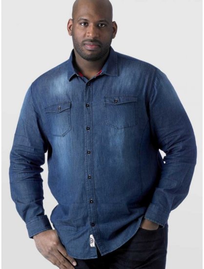 D555 Tobias LS Vintage Denim Shirt - Cămăși - Cămăși Bărbați Mărimi Mari