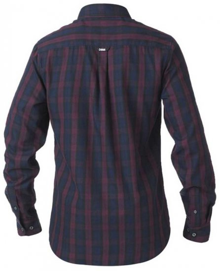 D555 Nixon LS Shirt Navy/Wine - Cămăși - Cămăși Bărbați Mărimi Mari