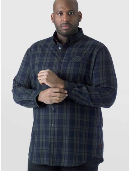 D555 Angelo LS Shirt Navy - Cămăși - Cămăși Bărbați Mărimi Mari