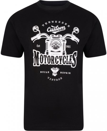 Kam Jeans 5105 Tennessee MC T Black - Tricouri - Tricouri Bărbați Mărimi Mari