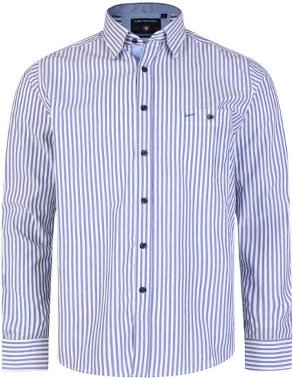 Kam Jeans 6139 Long Sleeve Shirt Blue - Cămăși - Cămăși Bărbați Mărimi Mari
