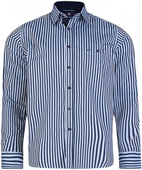 Kam Jeans 6139 Long Sleeve Shirt Navy - Cămăși - Cămăși Bărbați Mărimi Mari