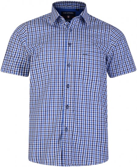 Kam Jeans 6140 Short Sleeve Shirt Navy - Cămăși - Cămăși Bărbați Mărimi Mari