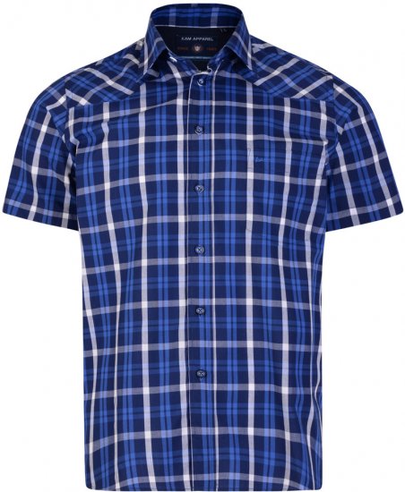 Kam Jeans 6143 Short Sleeve Shirt Navy - Cămăși - Cămăși Bărbați Mărimi Mari