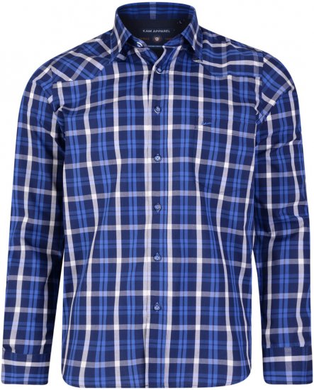 Kam Jeans 6143 Long Sleeve Shirt Navy - Cămăși - Cămăși Bărbați Mărimi Mari
